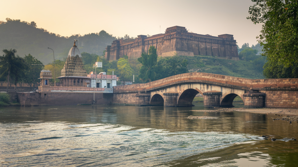 महेश्वर, नर्मदा नदी के किनारे स्थित एक प्राचीन शहर है, जो अपने घाटों, मंदिरों और महेश्वरी साड़ियों के लिए प्रसिद्ध है। Indore ke aas paas ghumne ki jagah के रूप में, यह एक शांत और आध्यात्मिक स्थान है।