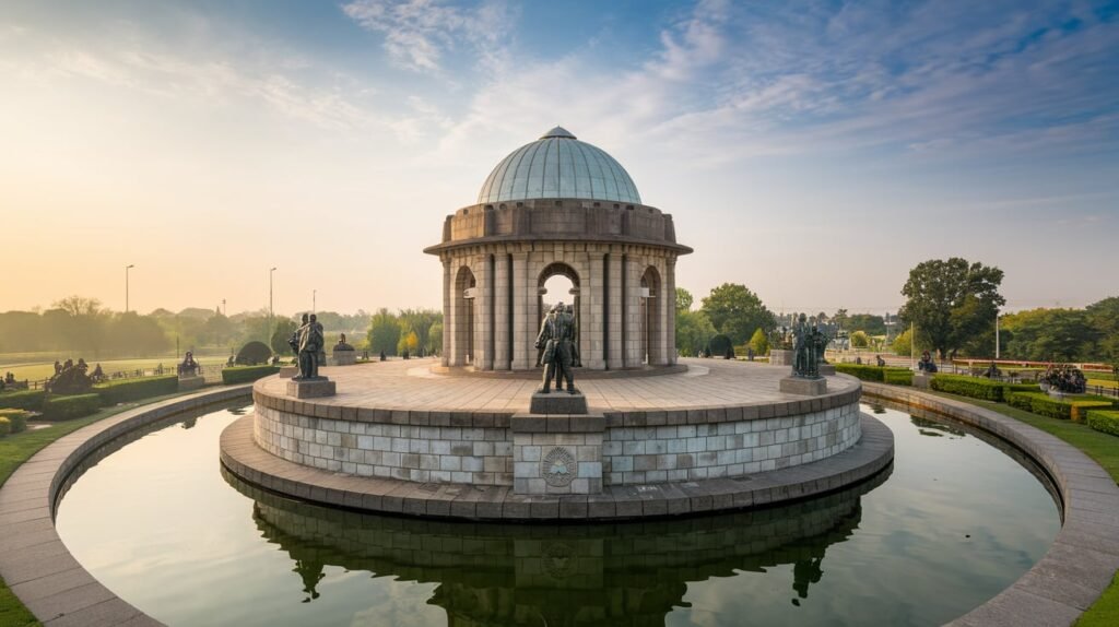  Shaurya Smarak, a war memorial in Bhopal, India, dedicated to the brave soldiers who sacrificed their lives for the nation. bhopal me night me ghumne ki jagah के रूप में भी जाना जाता है।